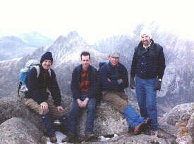 Trevor, Me, Martin, Dougie Smith on Goat Fell, 95