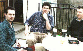 Me, Bobby, and Martin refuelling on the West Highland Way, 91